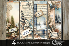 Vintage Christmas | Xmas bookmarks sublimation design P Product Image 1