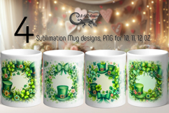 St. Patrick's day clover | 4 green Mug sublimation designs Product Image 1