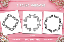 3 Round Floral Wreaths SVG | Wedding Designs Product Image 1