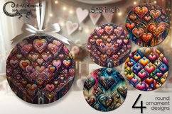 Boho hearts | round ornaments sublimation design PL Product Image 1
