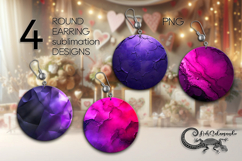 Abstract purple background | 4 Round earring Sublimation Product Image 1