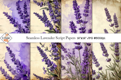 Vintage Lavender Script Background Digital Papers Product Image 1