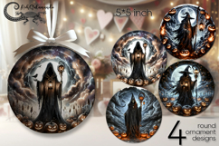 Halloween landscape | round ornaments sublimation designs Product Image 1
