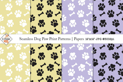 Seamless Dog Paw Print Patterns | Digital Papers Product Image 1