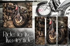 Motorcycle | Bike Sublimation Skinny tumbler design PLUS Product Image 1