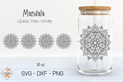 Mandala Beer Glass Can Wrap SVG Design Product Image 1