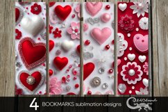 3d hearts | valentine bookmarks sublimation design PLUS Product Image 1