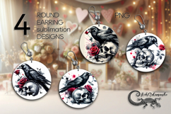 Gothic skulls | 4 Sublimation round earring designs Product Image 1