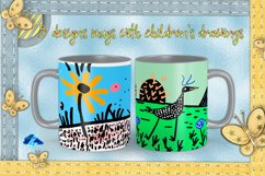 Children's Mugs I 5 mug design with children's drawings, JPG Product Image 1