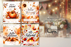 Hello autumn | 4 fall Money Card Sublimation designs Product Image 1