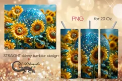 Glitter sunflowers | Skinny tumbler Sublimation design PLUS Product Image 1