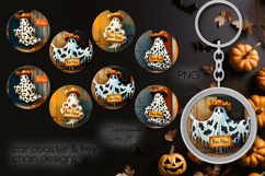 Halloween cow | 4 car coaster &amp; 4 key chain designs Product Image 1