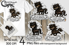 Funny black horse | 4 PNG Sublimation designs Product Image 1