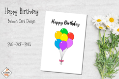 Happy Birthday Balloon Card SVG Design | Printable Product Image 1