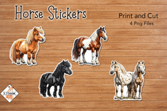 Horse Stickers | Print and Cut Product Image 1