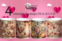 Valentine Shabby chic | 4 love mug sublimation designs Product Image 1