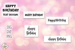 Happy Birthday Text Designs SVG DXF PNG Product Image 1