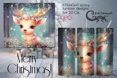 Christmas deer | Kids Xmas Sublimation tumbler design PLUS5 Product Image 1