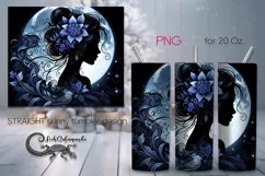 Girl silhouette | skinny tumbler Sublimation design PLUS5 Product Image 1