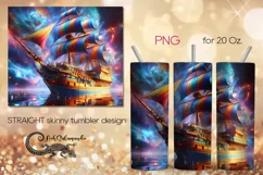 Fantasy ship | 8 Marine Skinny Tumbler Sublimation design P5 Product Image 1