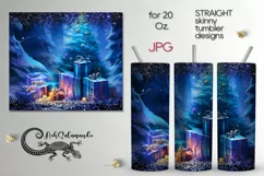 Futuristic Christmas | Xmas Sublimation tumbler design PLUS5 Product Image 1