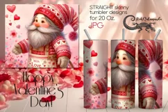 Valentine gnome | Love Skinny tumbler Sublimation PLUS5 Product Image 1