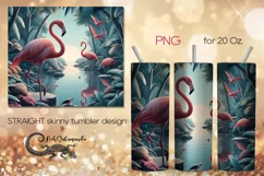 Flamingo | Tropical Skinny Tumbler Sublimation design PLUS5 Product Image 1