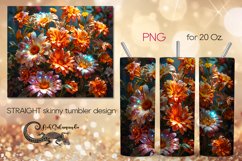 Glitter Flowers | shining tumbler Sublimation design PLUS5 Product Image 1