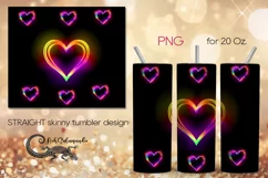 Neon hearts | love Skinny tumbler sublimation design PLUS5 Product Image 1