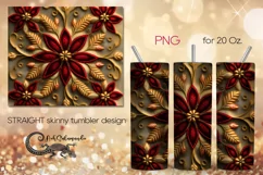 Embroidery | gold skinny tumbler Sublimation design PLUS5 Product Image 1