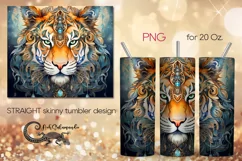 Watercolor tiger | skinny tumbler Sublimation design PLUS5 Product Image 1