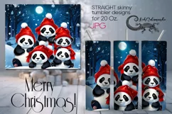 Christmas panda | Kids Xmas Sublimation tumbler design PLUS5 Product Image 1