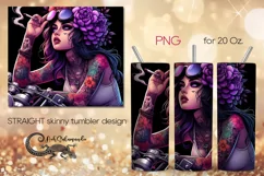 Motorcycle girl | Skinny tumbler sublimation design PLUS5 Product Image 1