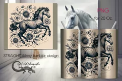 Horse | tatoo style skinny tumbler Sublimation design PLUS5 Product Image 1