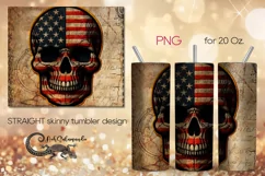 Patriotic Skulls | Vintage Skinny tumbler sublimation PLUS5 Product Image 1