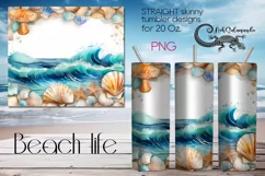 BeachLife | sea Skinny Tumbler Sublimation design PLUS5 Product Image 1