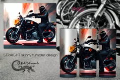 Black rider | Bike Skinny tumbler sublimation design PLUS5 Product Image 1