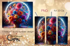 Flowers fantasy| modern skinny tumbler Sublimation design P5 Product Image 1