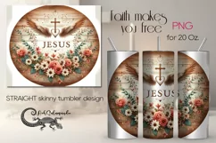 Jesus | Christian faith Skinny tumbler sublimation design P5 Product Image 1