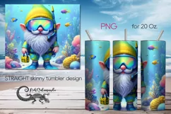 Gnome Beach life | sun Skinny Tumbler Sublimation design PL5 Product Image 1