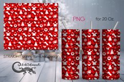 Christmas pattern | Red Xmas Sublimation Tumbler Design PL5 Product Image 1