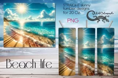 Beach life | 4 Tropical Skinny Tumbler Sublimation designs Product Image 6