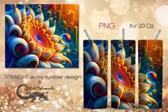 Flowers fantasy| space skinny tumbler Sublimation designs P5 Product Image 1