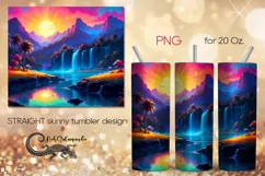 Neon Tropics | Beach Skinny Tumbler Sublimation design PLUS5 Product Image 1