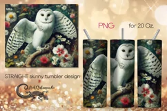 Owl | Fantasy bird skinny tumbler Sublimation design PLUS5 Product Image 1