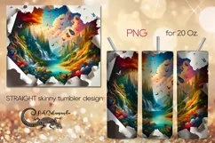 Tropical landscape | Skinny Tumbler Sublimation design PLUS5 Product Image 1