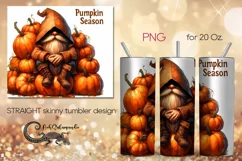 Pumkin season | fall Skinny Tumbler Sublimation design PLUS5 Product Image 1