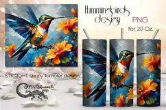 Modern Hummingbird | skinny tumbler Sublimation design PLUS5 Product Image 1