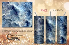 Abstract blue design | Marble Straight Skinny Tumbler PLUS5 Product Image 1