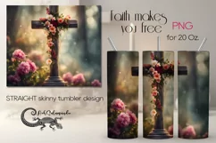 Christian cross | Skinny tumbler Sublimation design PLUS5 Product Image 1
